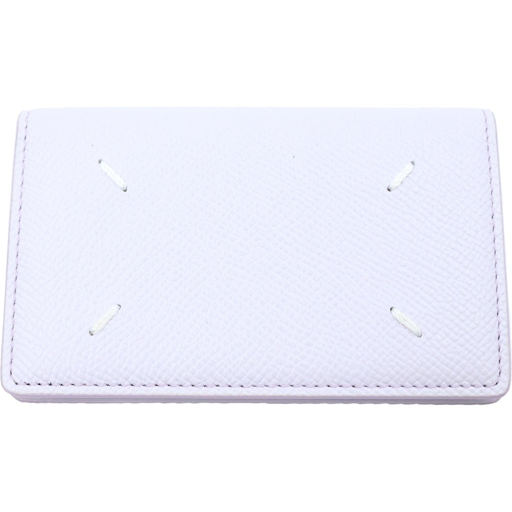Maison Margiela(メゾンマルジェラ) LEATHER BUSINESS CARD HOLDER レザー ビジネス カードホルダー カードケース ロゴ刺繍 ピンク SA3VX0005 レディース