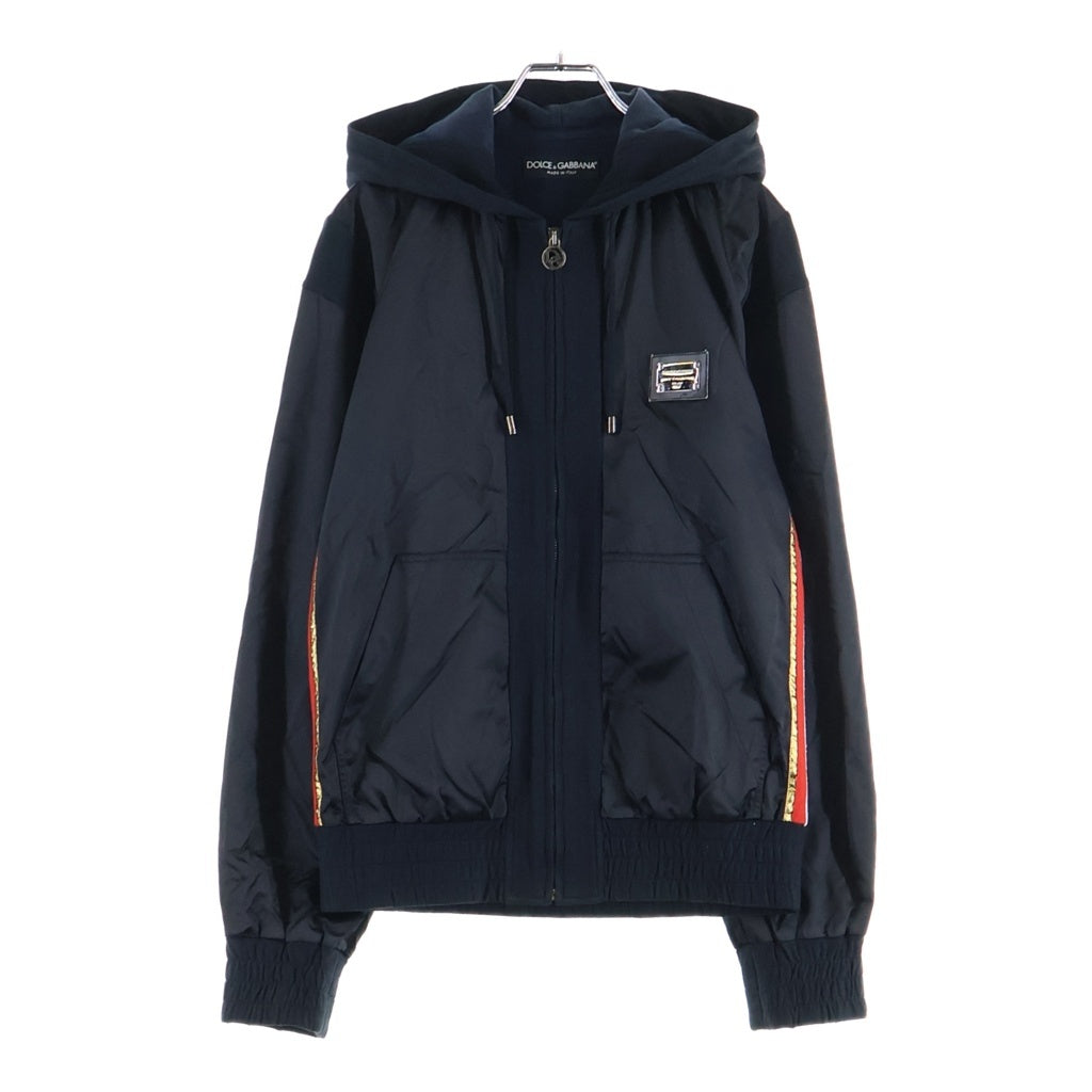 DOLCE & GABBANA(ドルチェアンドガッバーナ) Metal Logo Hoodie メタル ロゴ フーディー サイドライン ジップパーカー ブラック