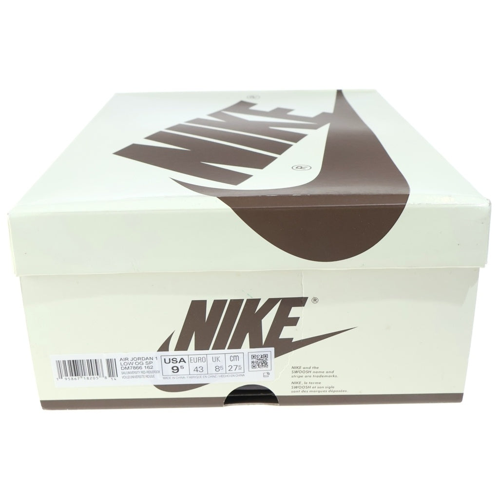 NIKE(ナイキ) ×TRAVIS SCOTT AIR JORDAN 1 LOW REVERSE MOCHA トラヴィススコット エアジョーダン1 リバースモカ ローカットスニーカー US9.5/27.5cm DM7866-162