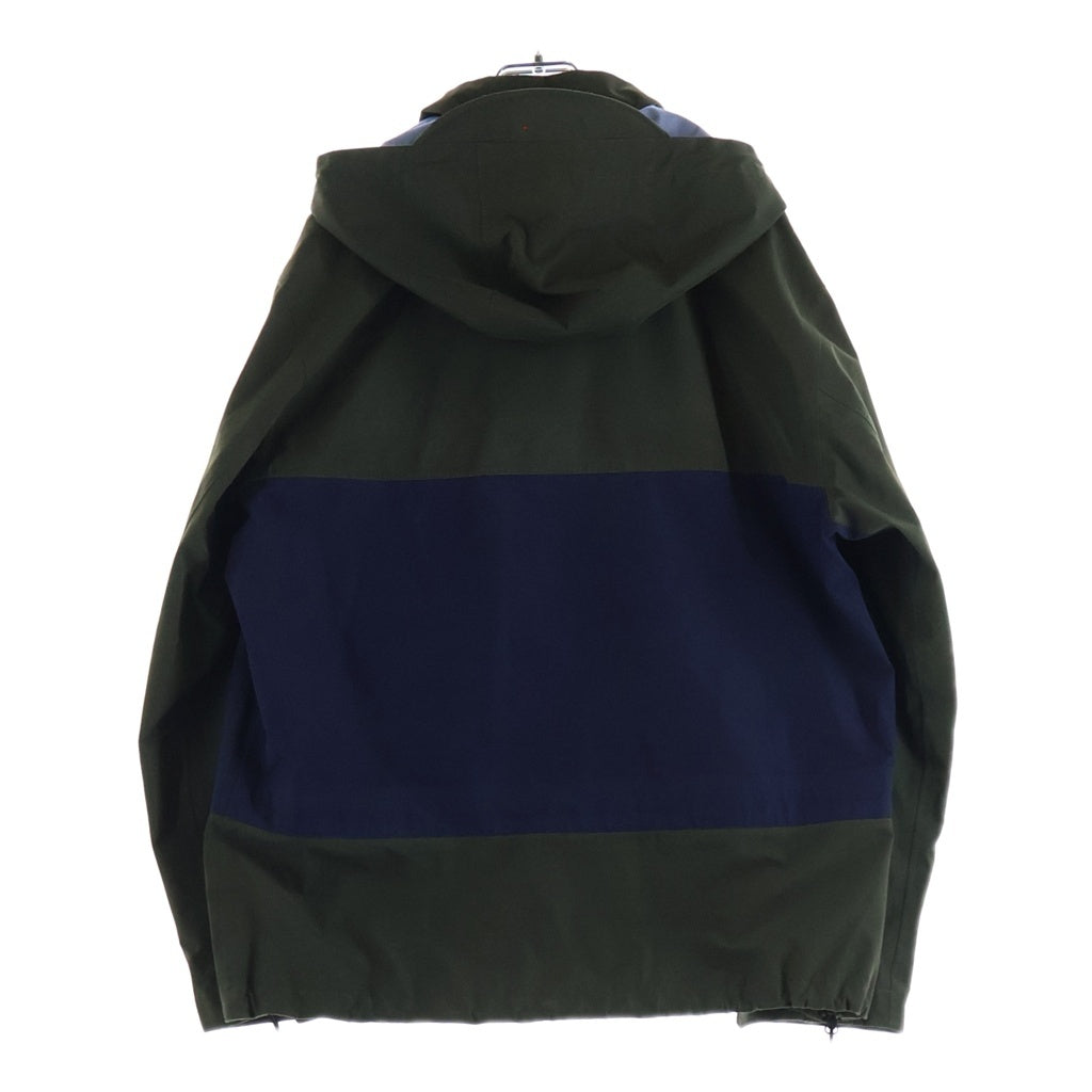 SUPREME(シュプリーム) 15AW Block Stripe Taped Seam Pullover フロントロゴ刺繍 ナイロンジャケット オリーブ/ブルー