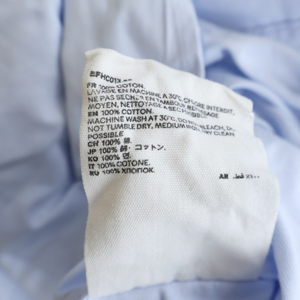 AMI Alexandre Mattiussi(アミアレクサンドルマテュッシ) フロントロゴ刺繍 ボタンダウン オックスフォードシャツ 長袖シャツカットソー ライトブルー