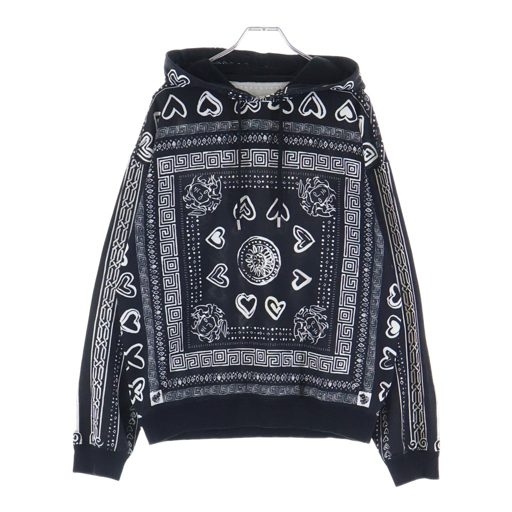 VERSACE(ヴェルサーチ) Bandana print 総柄 バンダナ パーカー フーディー ブラック A230813