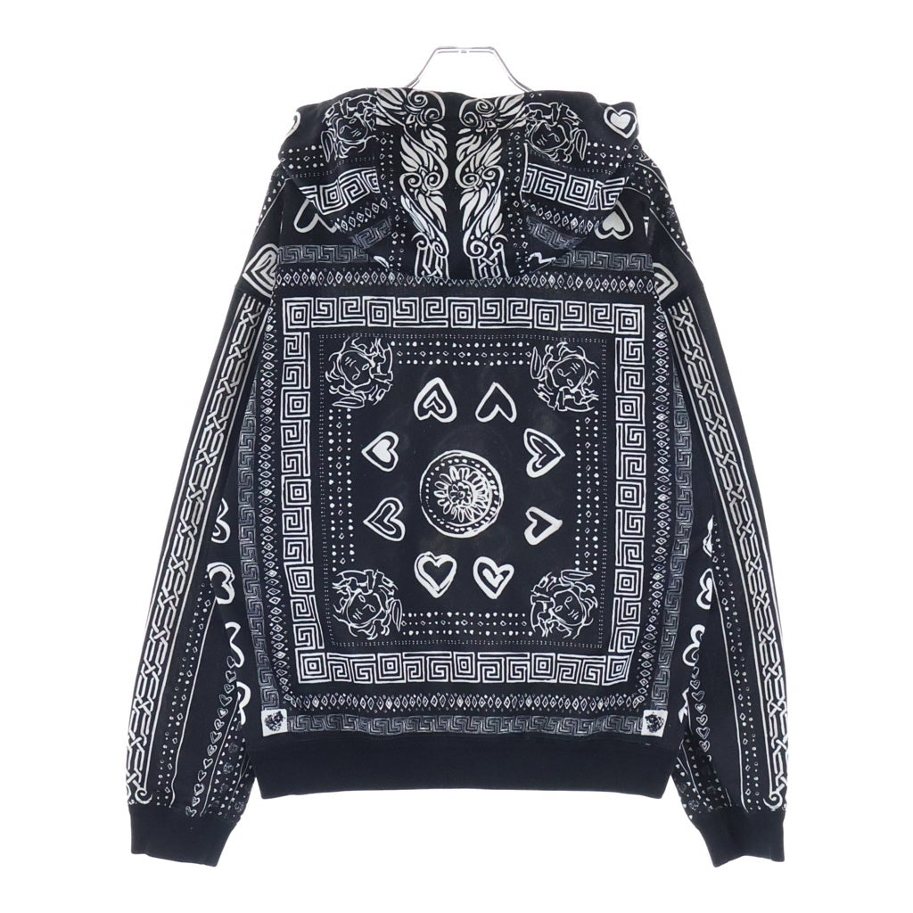 VERSACE(ヴェルサーチ) Bandana print 総柄 バンダナ パーカー フーディー ブラック A230813