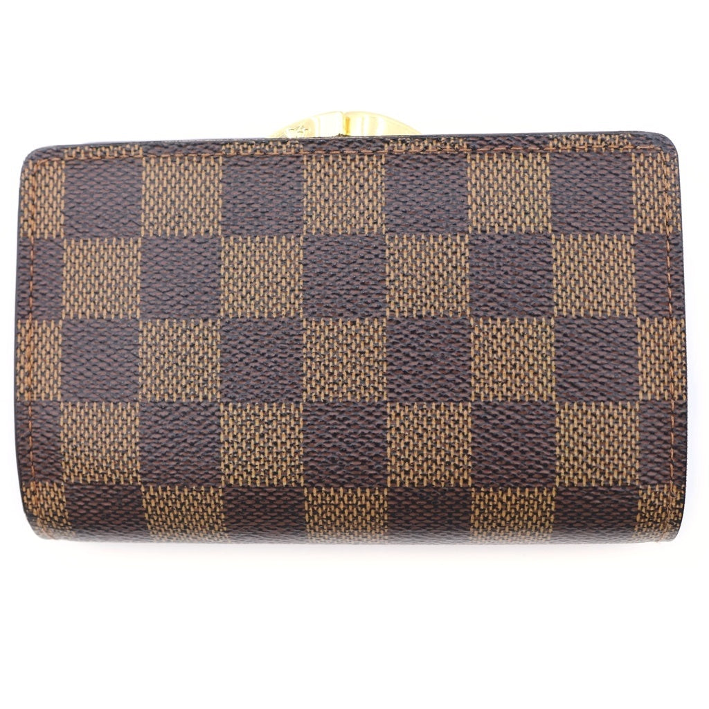 LOUIS VUITTON(ルイヴィトン) ダミエ ポルト モネ ビエ ヴィエノワ がま口付き 二つ折り財布 ブラウン N61664 レディース
