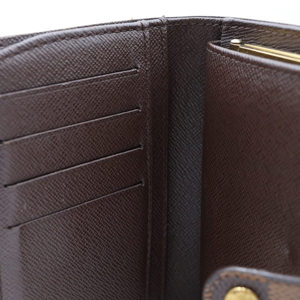 LOUIS VUITTON(ルイヴィトン) ダミエ ポルト モネ ビエ ヴィエノワ がま口付き 二つ折り財布 ブラウン N61664 レディース