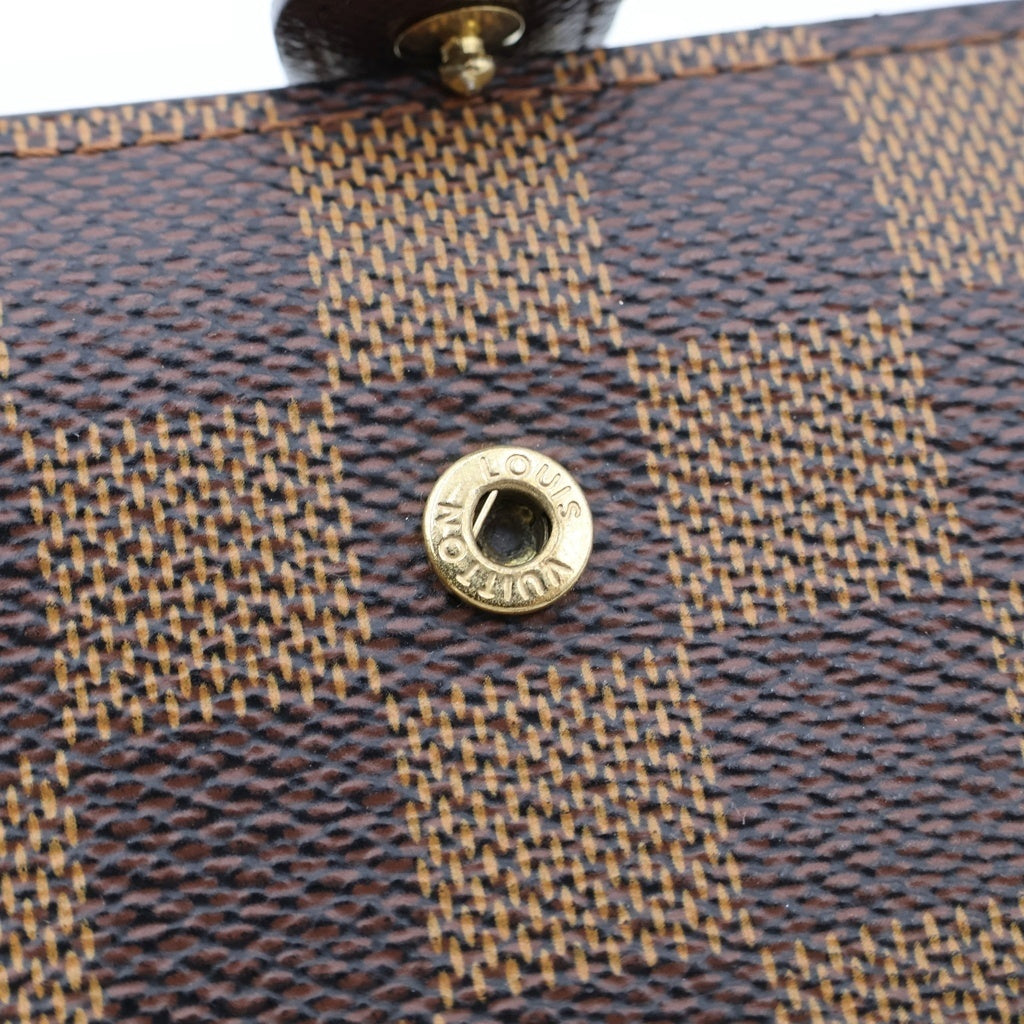 LOUIS VUITTON(ルイヴィトン) ダミエ ポルト モネ ビエ ヴィエノワ がま口付き 二つ折り財布 ブラウン N61664 レディース