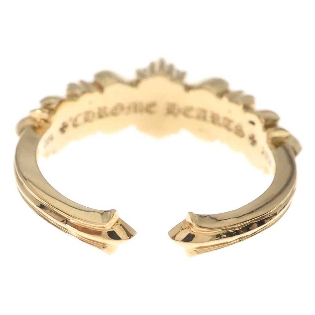 CHROME HEARTS(クロムハーツ) 22K BABY CLSC W FLRL CRS P/D ベイビークラシック ダブルフローラルクロス リング パヴェダイヤ ゴールド