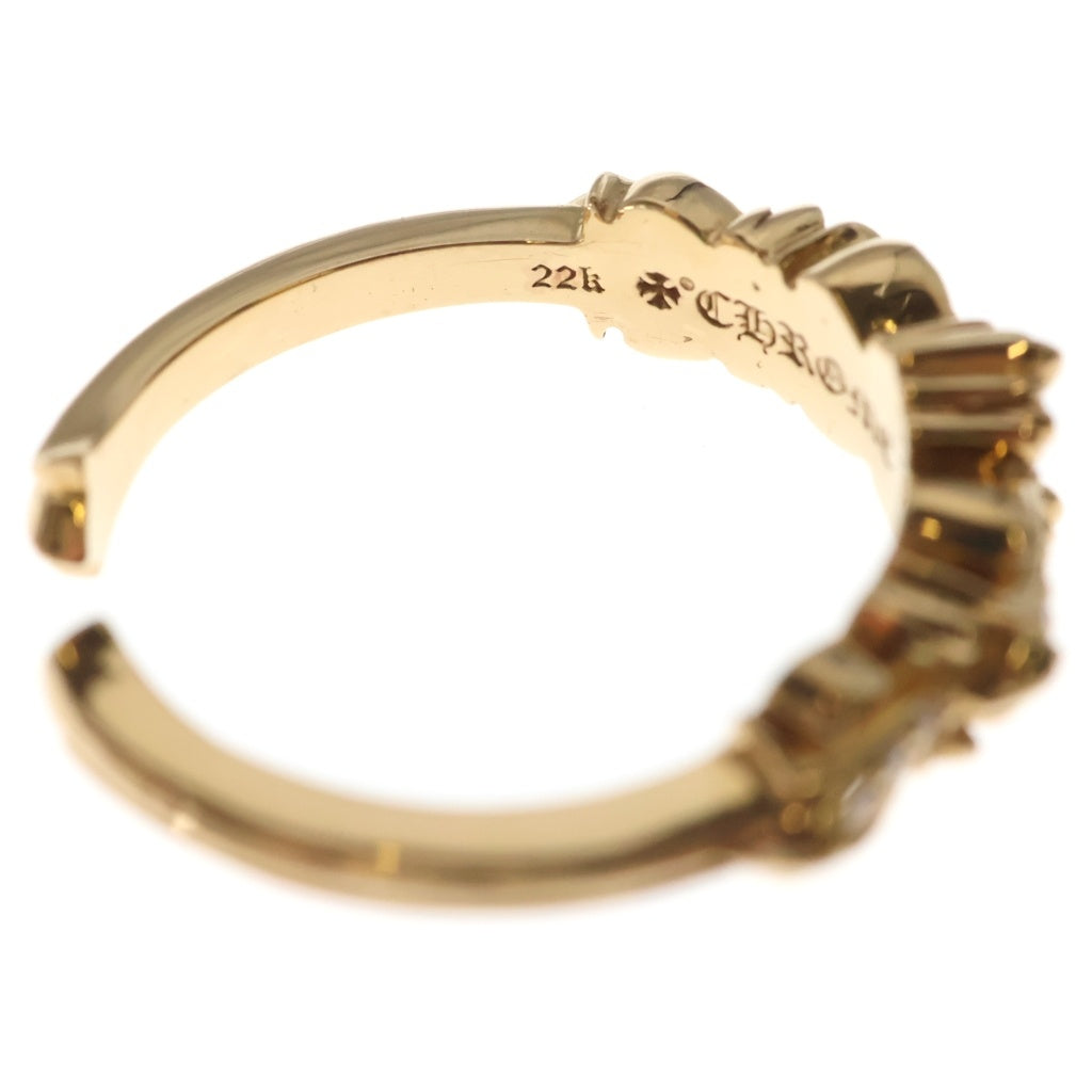 CHROME HEARTS(クロムハーツ) 22K BABY CLSC W FLRL CRS P/D ベイビークラシック ダブルフローラルクロス リング パヴェダイヤ ゴールド