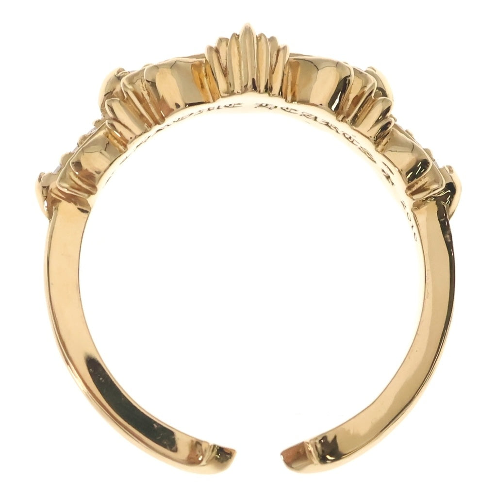CHROME HEARTS(クロムハーツ) 22K BABY CLSC W FLRL CRS P/D ベイビークラシック ダブルフローラルクロス リング パヴェダイヤ ゴールド