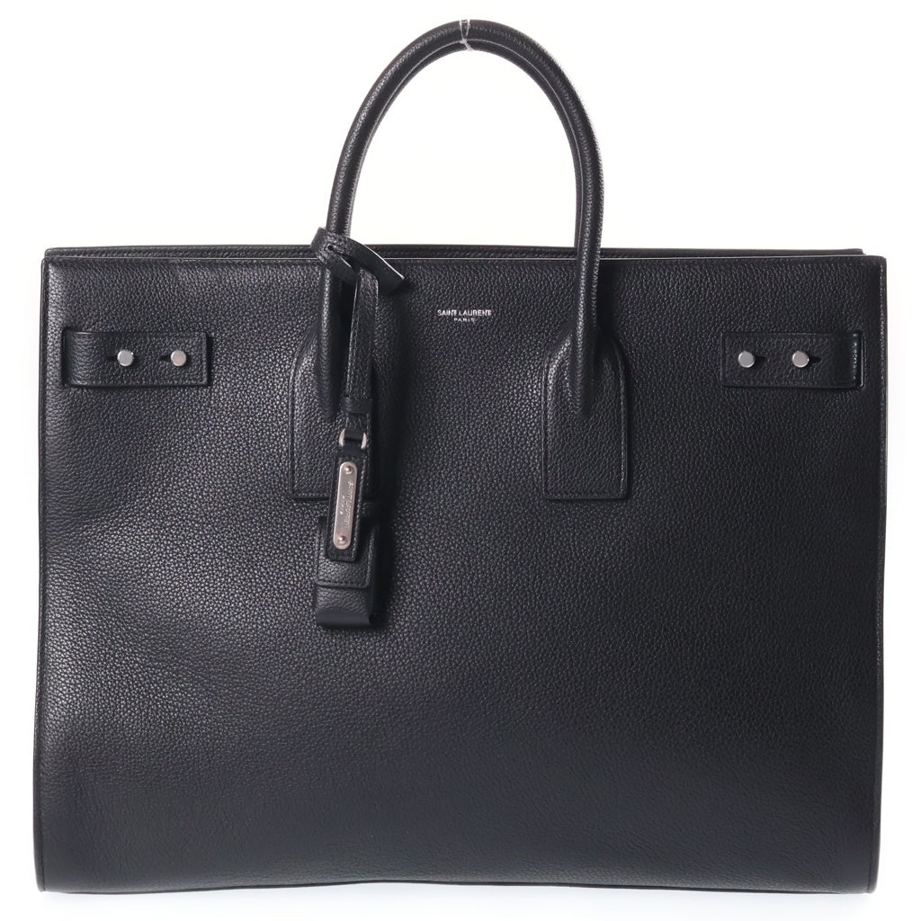 SAINT LAURENT PARIS(サンローランパリ) シン サック ド ジュール ラージ グレインレザー 2WAYハンドバッグ ショルダーバッグ ブラック 631526 レディース