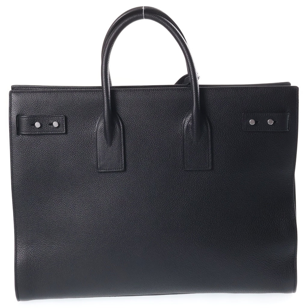 SAINT LAURENT PARIS(サンローランパリ) シン サック ド ジュール ラージ グレインレザー 2WAYハンドバッグ ショルダーバッグ ブラック 631526 レディース