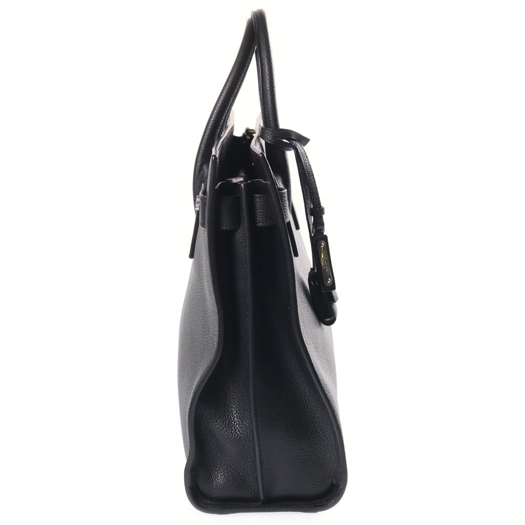 SAINT LAURENT PARIS(サンローランパリ) シン サック ド ジュール ラージ グレインレザー 2WAYハンドバッグ ショルダーバッグ ブラック 631526 レディース