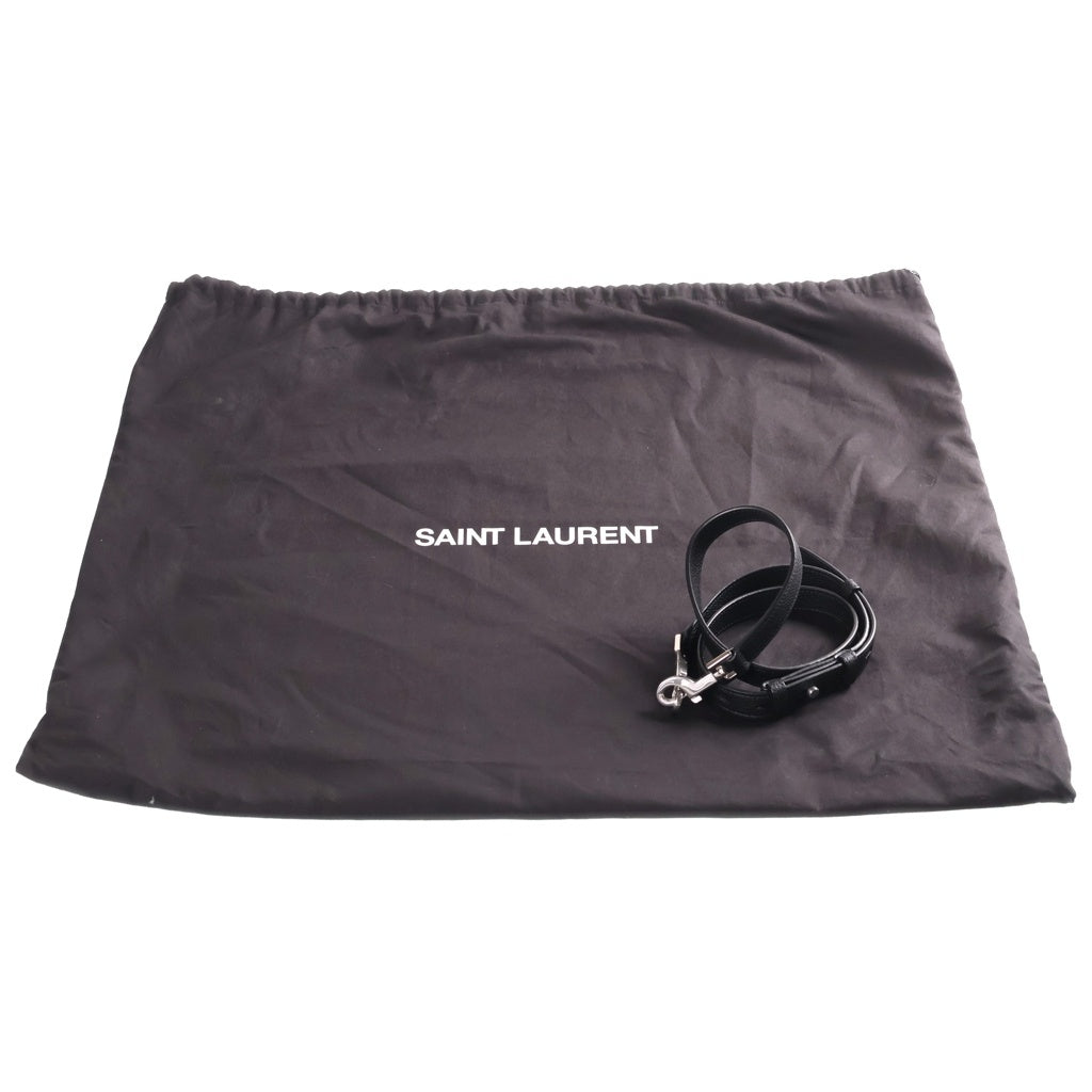 SAINT LAURENT PARIS(サンローランパリ) シン サック ド ジュール ラージ グレインレザー 2WAYハンドバッグ ショルダーバッグ ブラック 631526 レディース