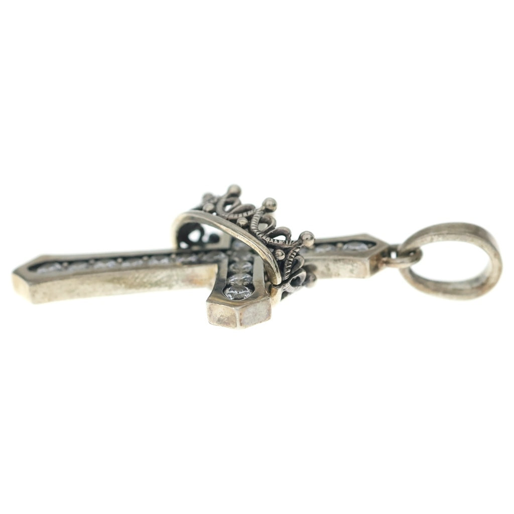 Justin Davis(ジャスティンデイヴィス) CLOSS WITH CROWN STONE ペンダントトップ ネックレス シルバー