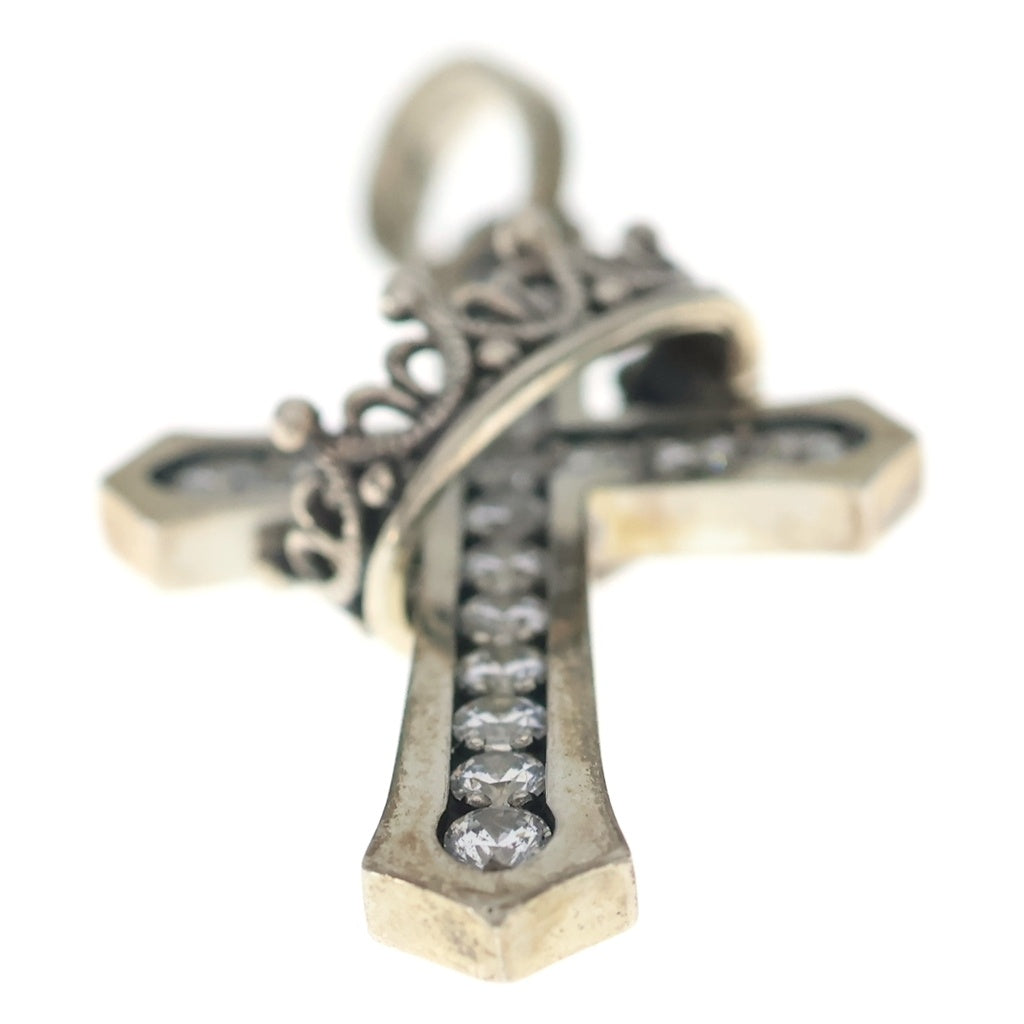 Justin Davis(ジャスティンデイヴィス) CLOSS WITH CROWN STONE ペンダントトップ ネックレス シルバー