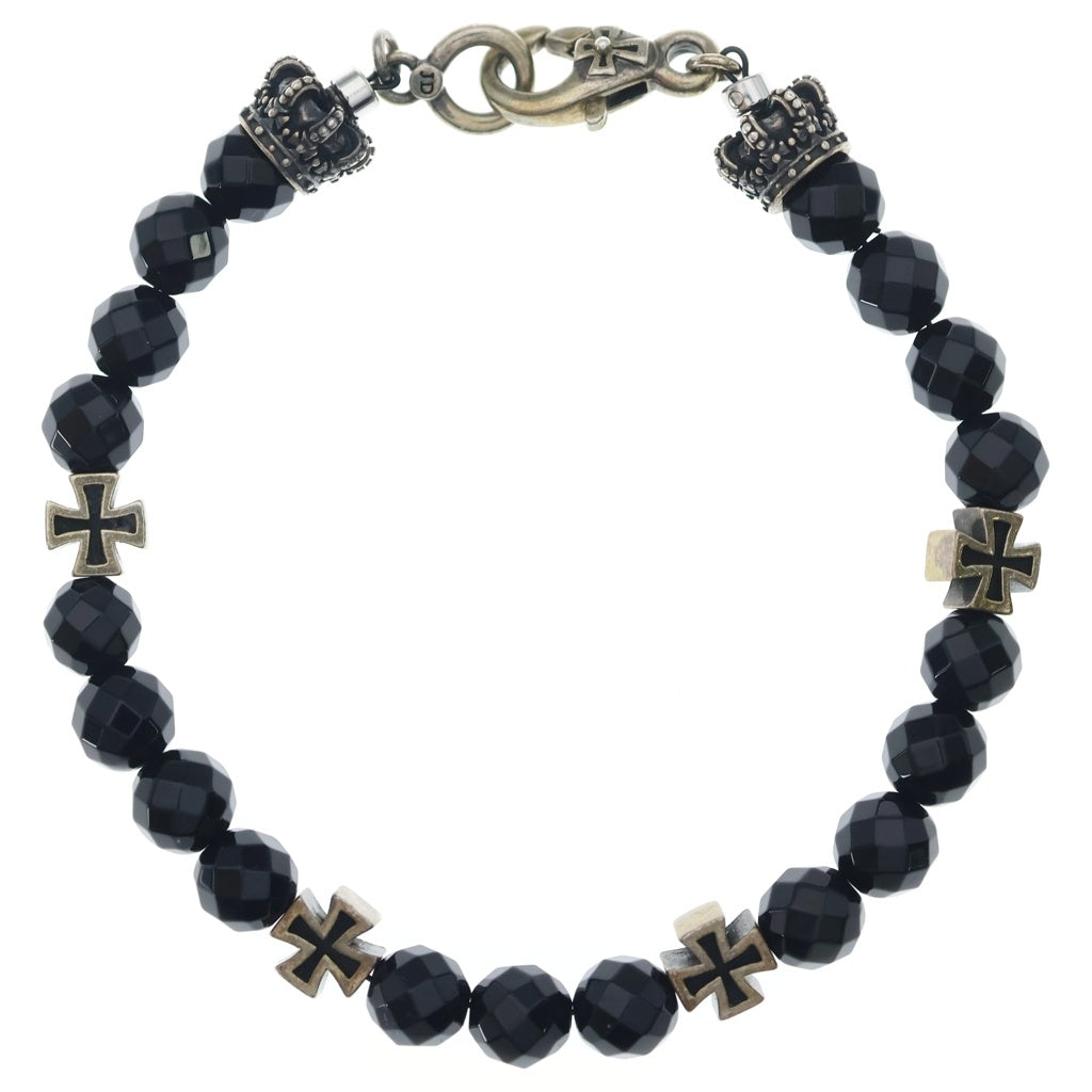 Justin Davis(ジャスティンデイヴィス) SBJ439 ROGER BRACELET クロス ブレスレット S オニキス シルバー925 シルバー/ブラック レディース