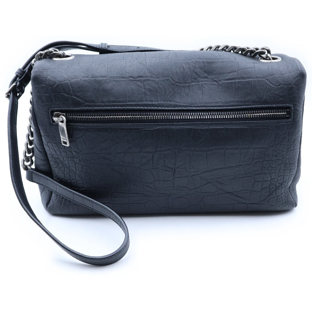 SAINT LAURENT PARIS(サンローランパリ) ウエストハリウッド ショルダーバッグ クロスボディ クロコ型押しレザーブラック 620663 レディース