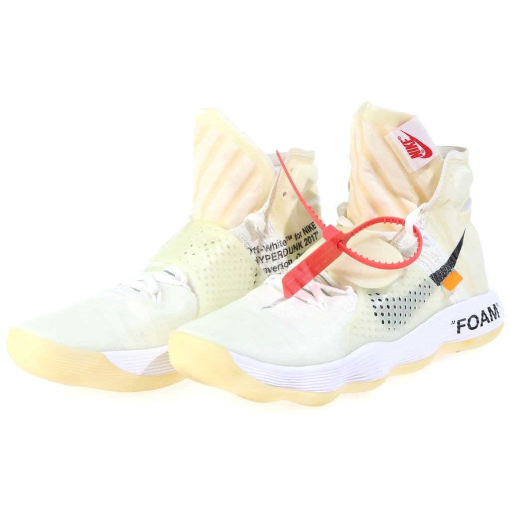NIKE(ナイキ) ×OFF-WHITE REACT HYPERDUNK 2017 FLYKNIT ハイカットスニーカー ホワイト US10.5/28.5cm AJ4578-100