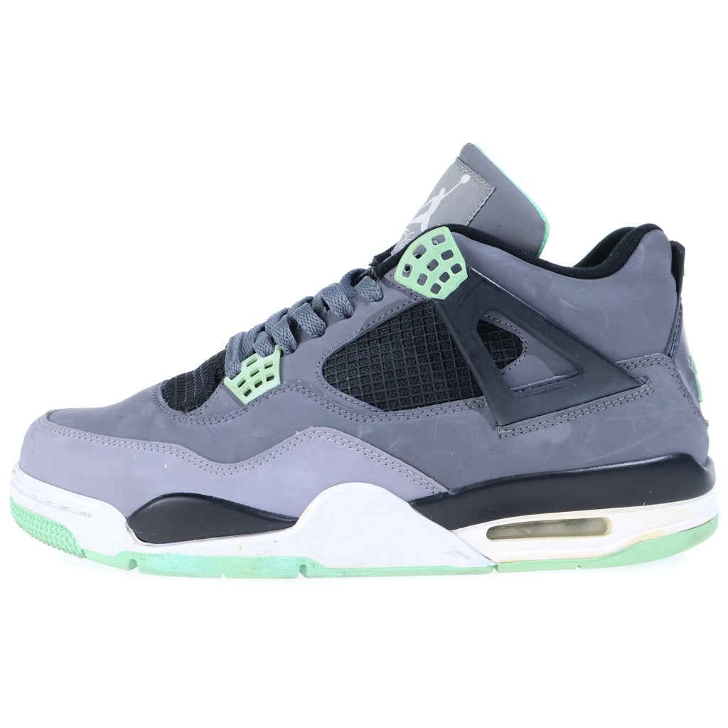 NIKE(ナイキ) AIR JORDAN 4 RETRO GREEN GLOW エアジョーダン4 レトロ メッシュ ハイカットスニーカー グレー US10.5/28.5cm 308497-033