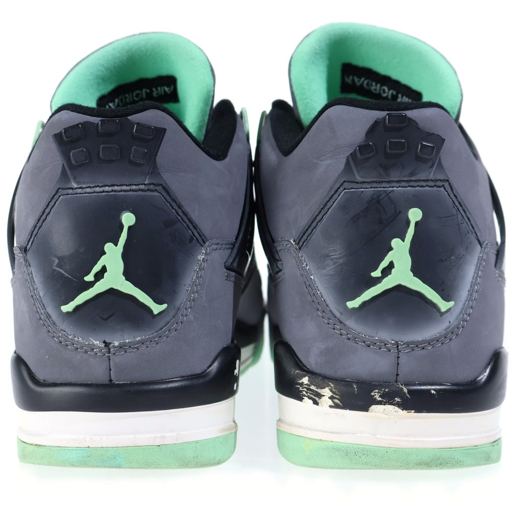 NIKE(ナイキ) AIR JORDAN 4 RETRO GREEN GLOW エアジョーダン4 レトロ メッシュ ハイカットスニーカー グレー US10.5/28.5cm 308497-033
