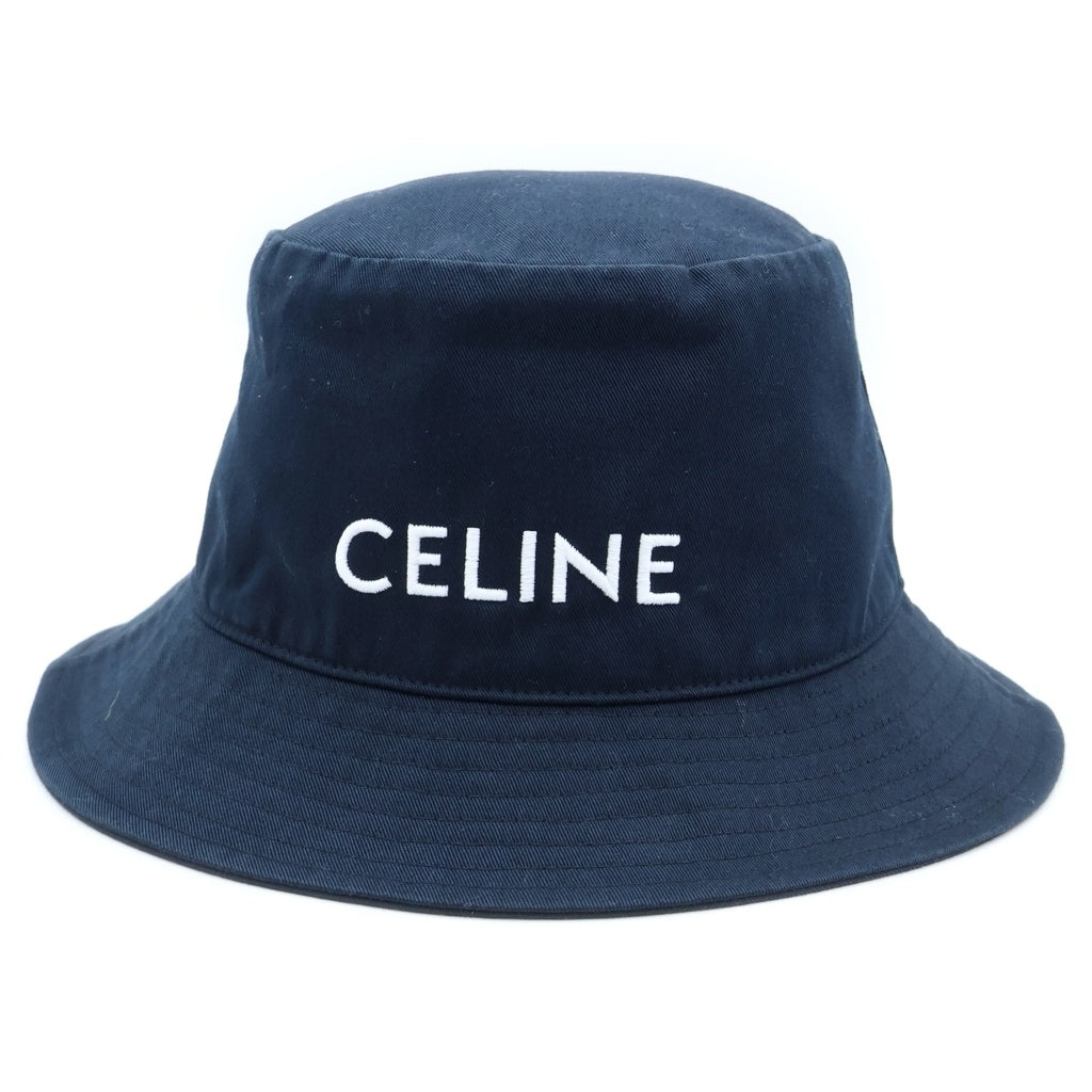 CELINE(セリーヌ) フロントロゴ刺繍 バケットハット 帽子 ブラック 2AUO4968P