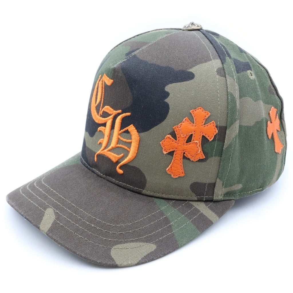 CHROME HEARTS(クロムハーツ) CH HAT クロスパッチ CH刺繍 ベースボールキャップ 帽子 カモ/オレンジ