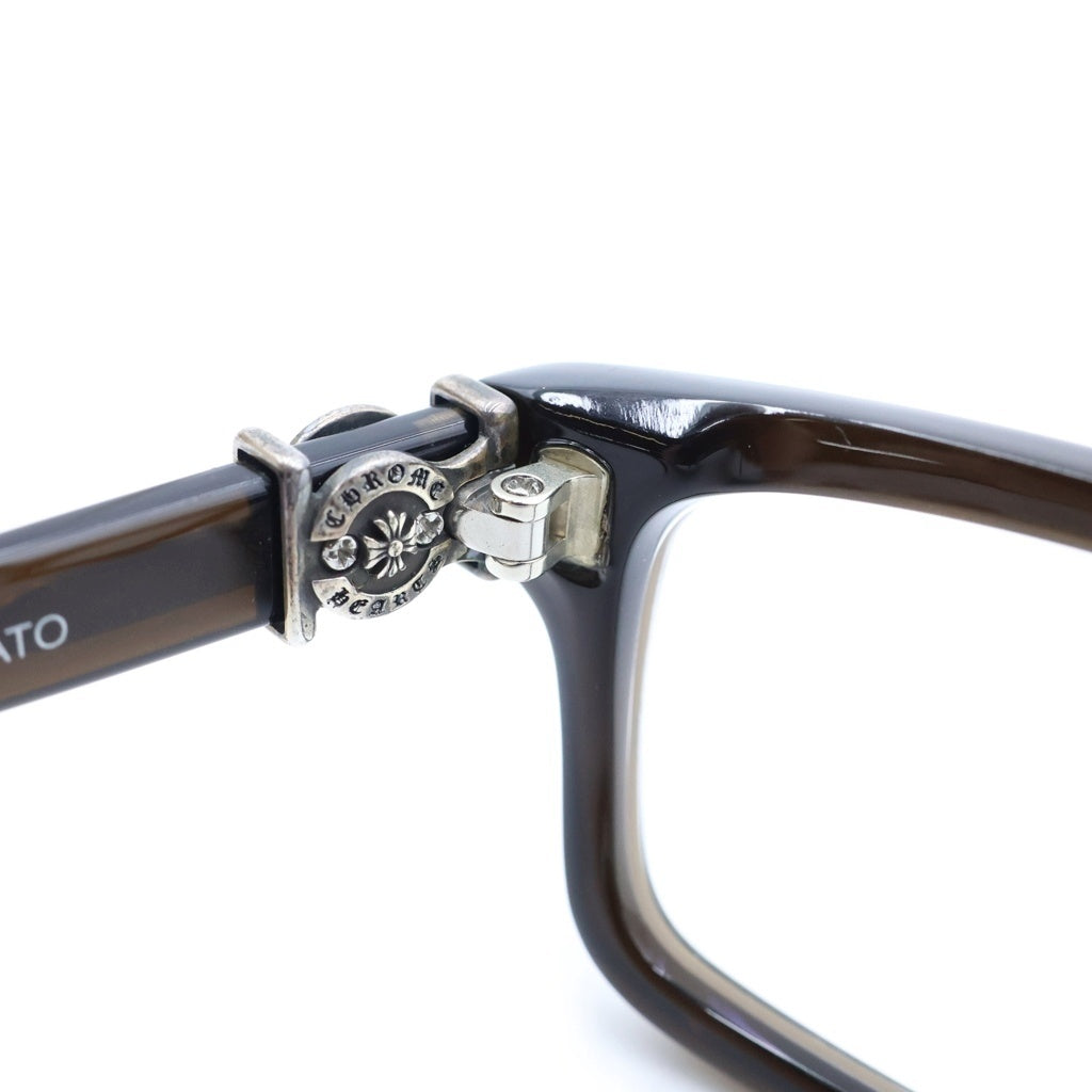 CHROME HEARTS(クロムハーツ) BEEF TOMATO-A ホースシューテンプル スクエア アイウェア 眼鏡 ブラック