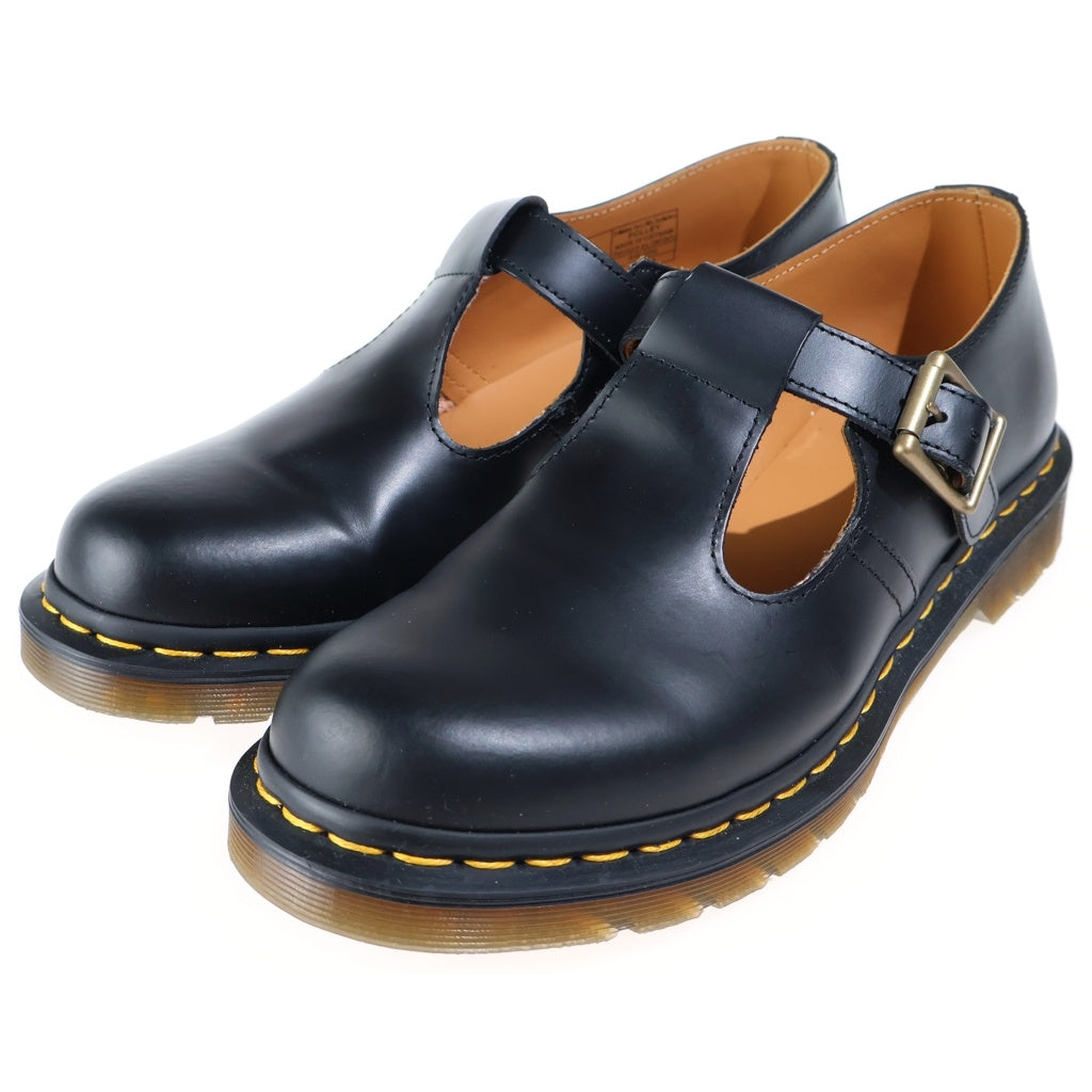 Dr.Martens(ドクターマーチン) POLLEY ポリー イエローステッチ Tバー シューズ ブラック UK9 14852001 レディース