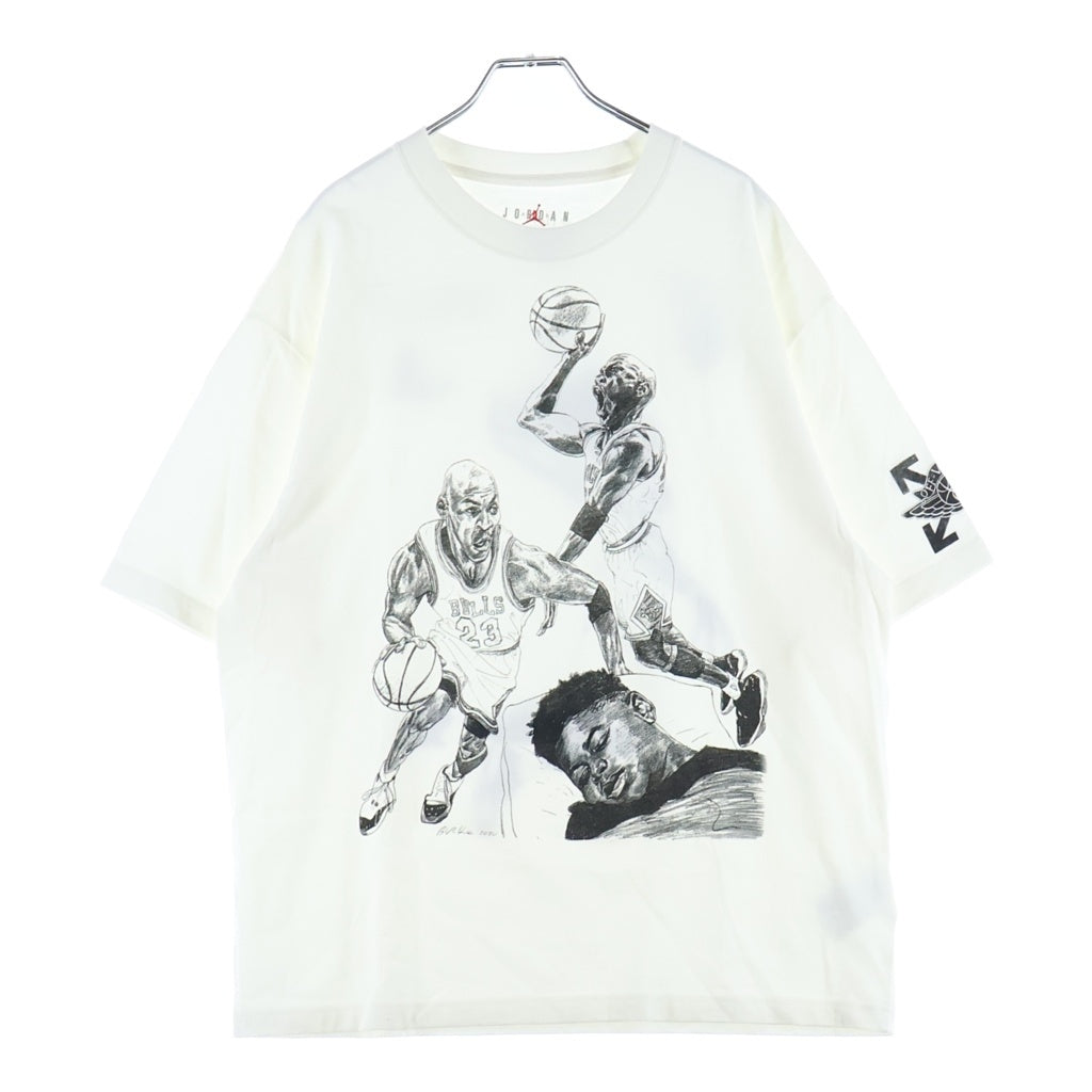 NIKE(ナイキ) 20AW×OFF-WHITE Air Jordan Tee オフホワイト エアジョーダンプリント 半袖Tシャツカットソー ホワイト DB4301-100