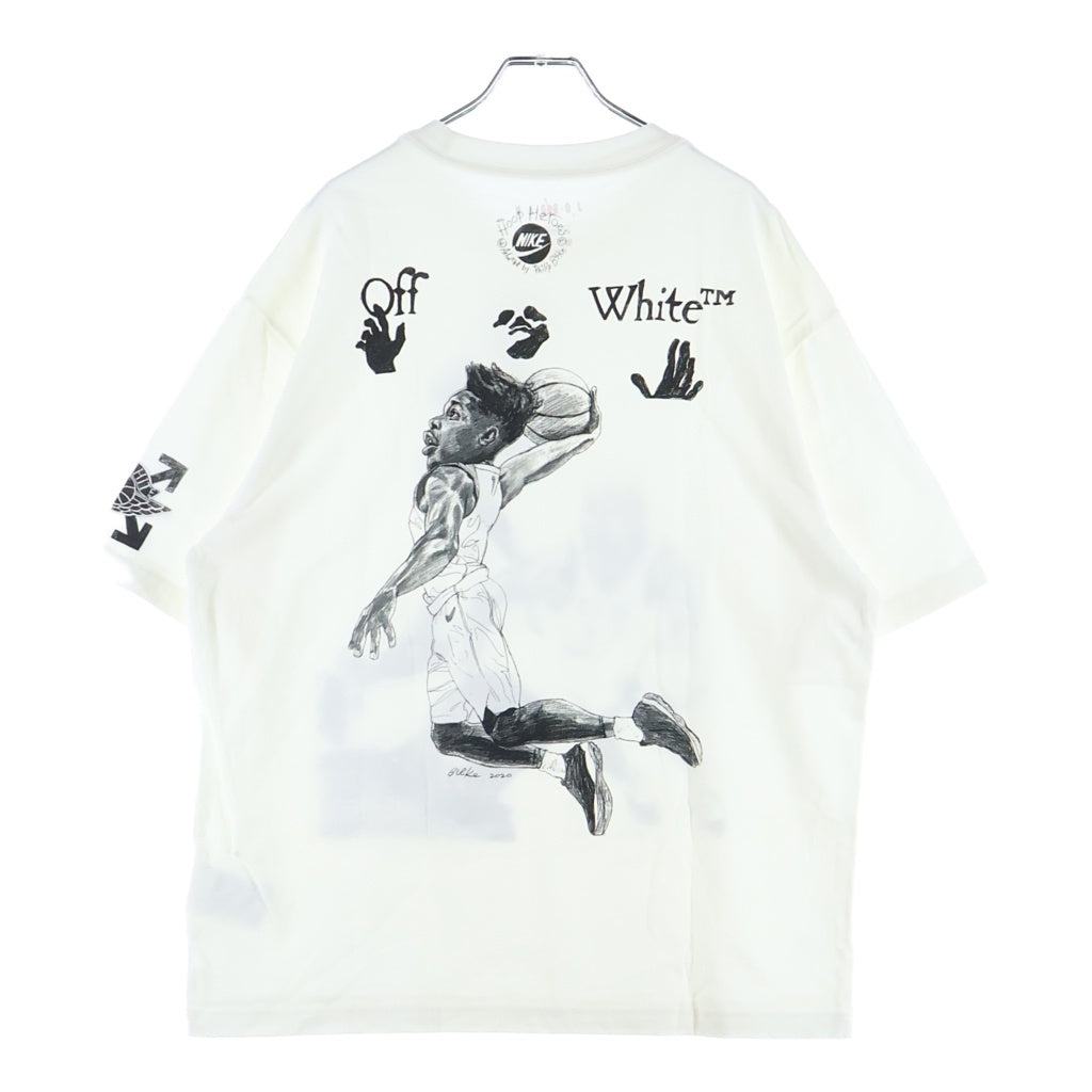 NIKE(ナイキ) 20AW×OFF-WHITE Air Jordan Tee オフホワイト エアジョーダンプリント 半袖Tシャツカットソー ホワイト DB4301-100