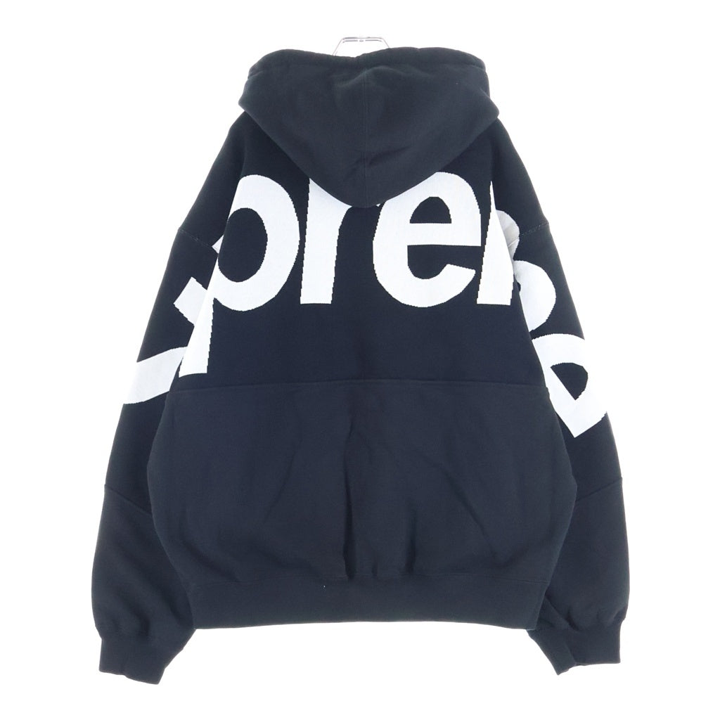 SUPREME(シュプリーム) 23AW Big Logo Jacquard Hooded Sweatshirt ビッグロゴ ジャガードフーディー スウェットプルオーバーパーカー ブラック