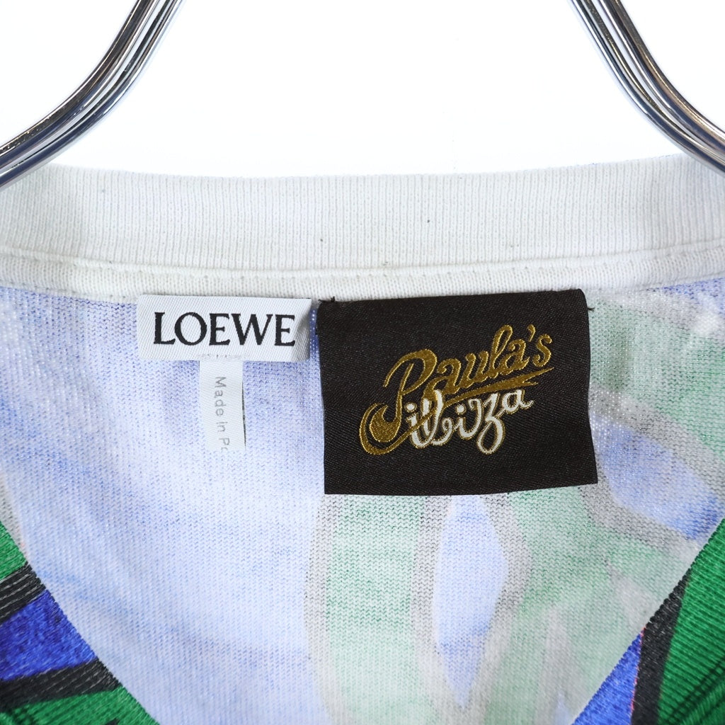 LOEWE(ロエベ) 22SS × Paula's Ibiza パウラズイビザ ピースマーク ロゴプリント クルーネック半袖Tシャツ カットソー マルチ H616Y22X34