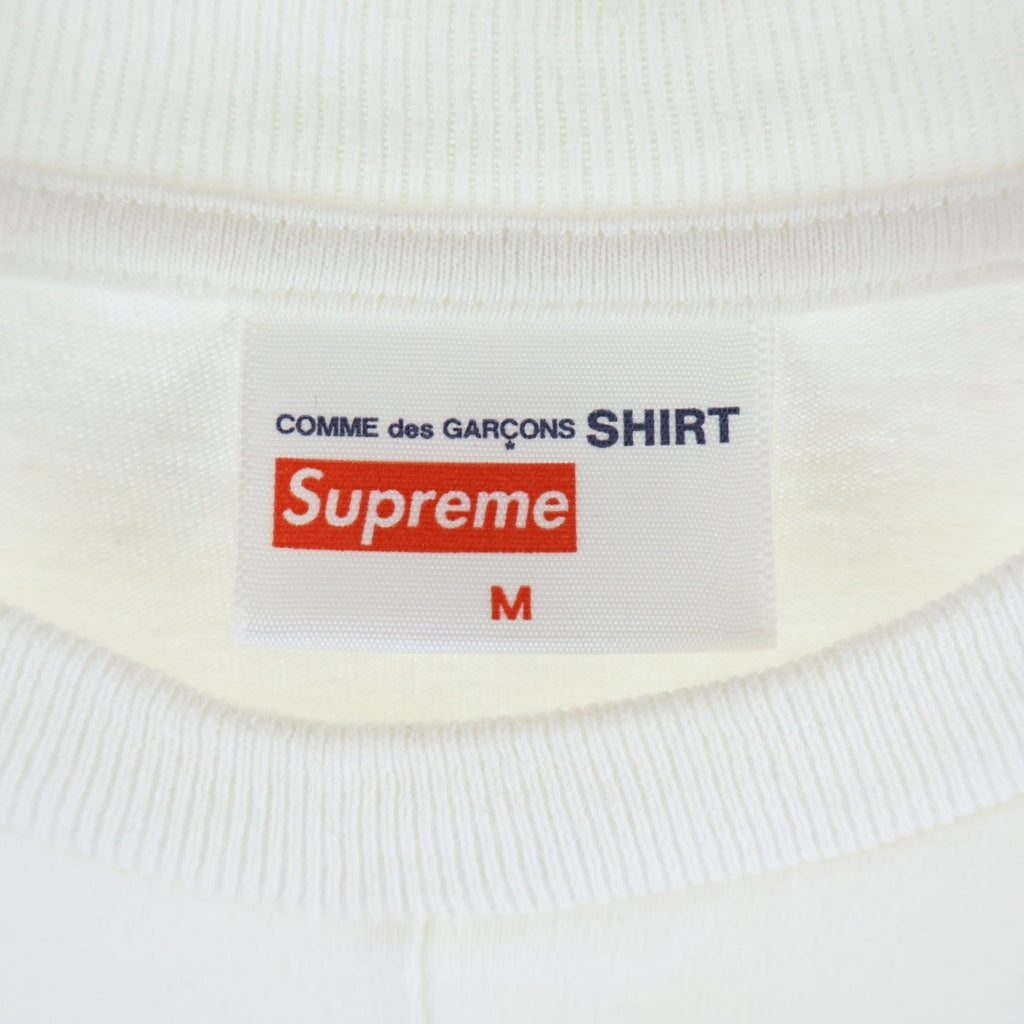 SUPREME(シュプリーム) 18AW ×COMME DES GARCONS SHIRT Split Box Logo Tee コムデギャルソンシャツ スプリットボックスロゴデザイン クルーネック 半袖Tシャツ カットソー ホワイト