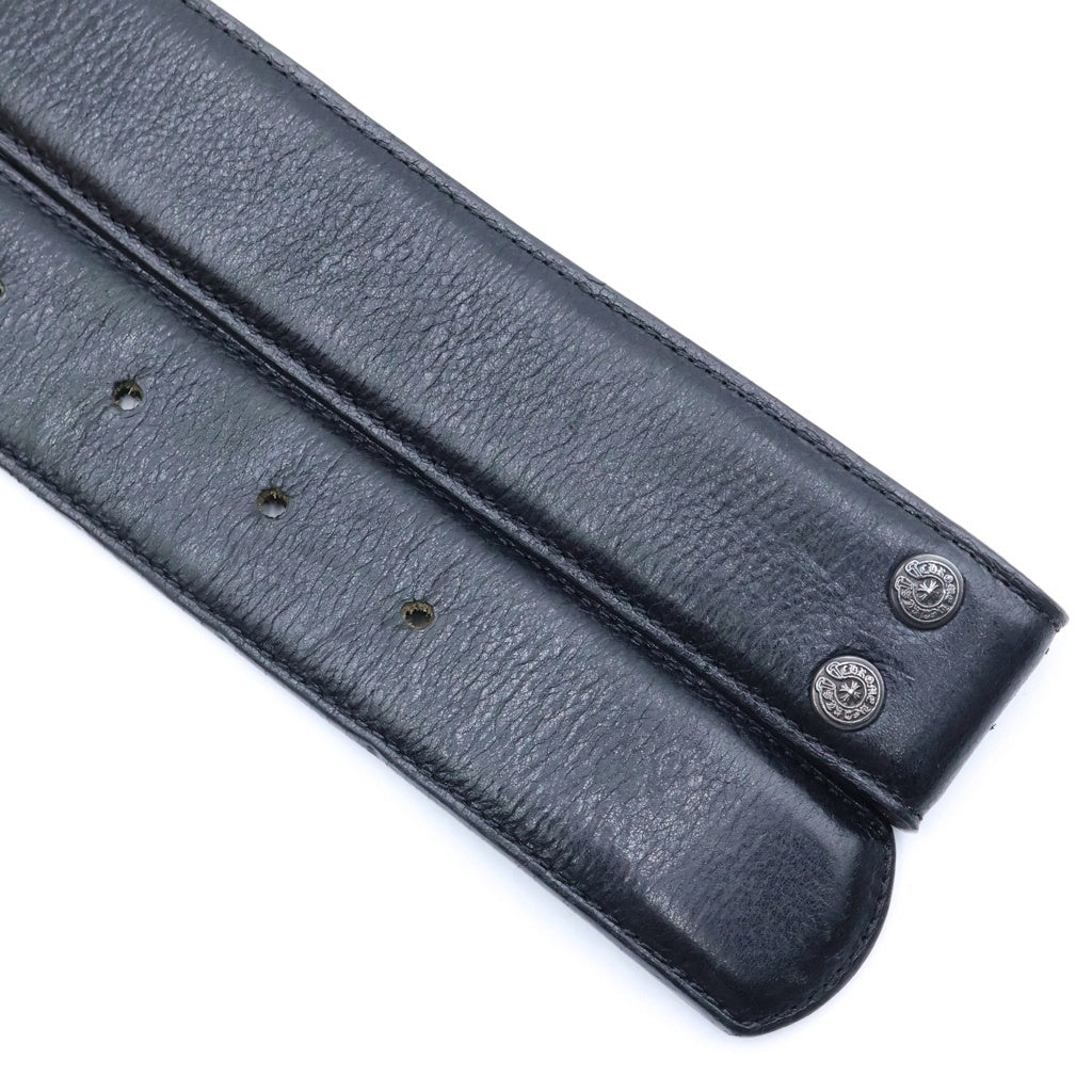 CHROME HEARTS(クロムハーツ) 1.5 STRAP 1.5inchスクロールレーベルリベッツ レザーベルト
