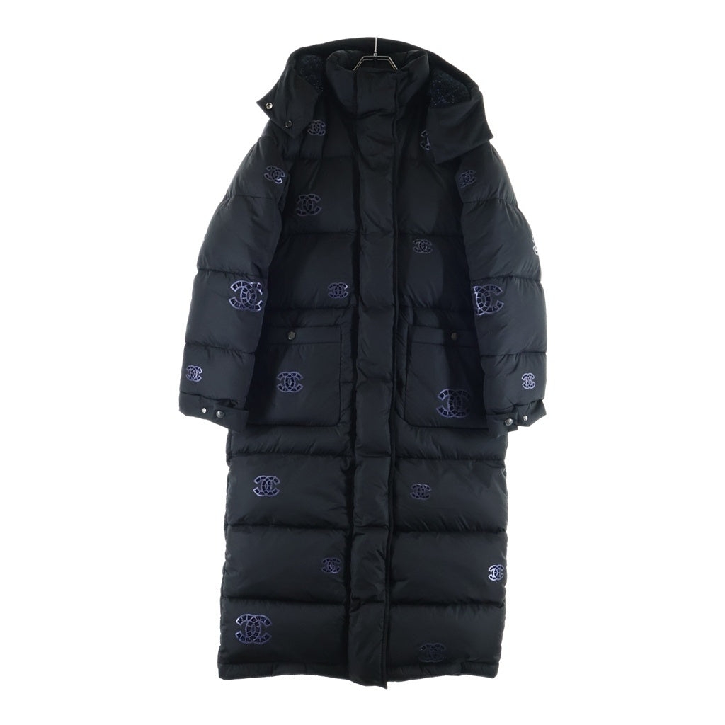 CHANEL(シャネル) ココマーク 総柄 ロングダウンジャケット ブラック P71632V30675 レディース