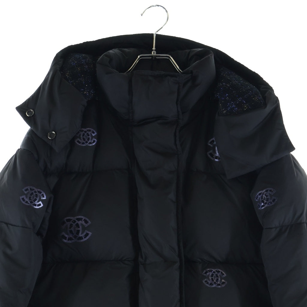 CHANEL(シャネル) ココマーク 総柄 ロングダウンジャケット ブラック P71632V30675 レディース