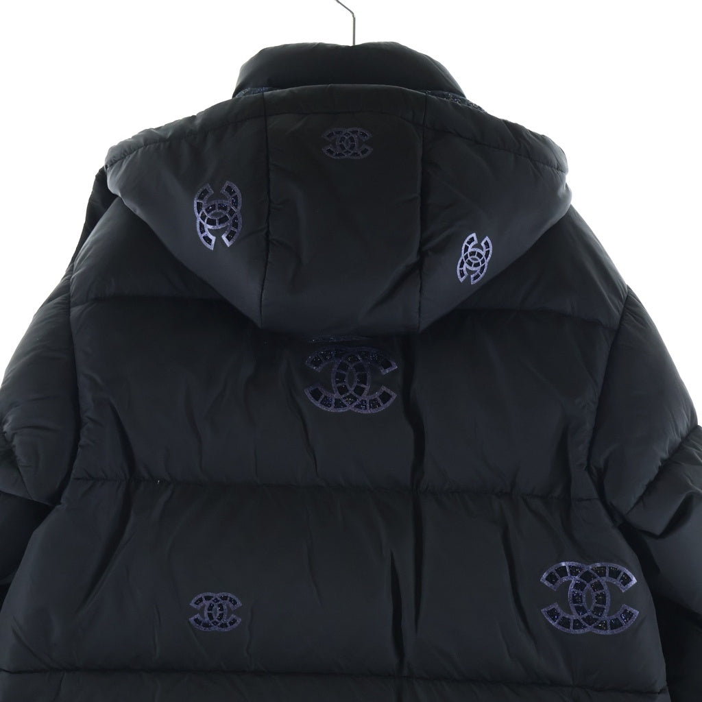 CHANEL(シャネル) ココマーク 総柄 ロングダウンジャケット ブラック P71632V30675 レディース
