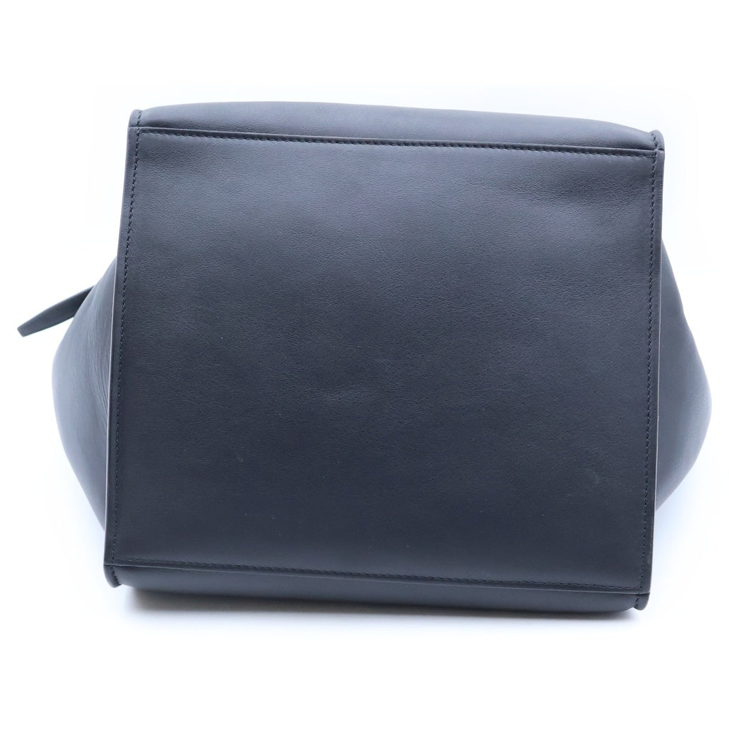 CELINE(セリーヌ) ビッグバッグ スモール レザー 2WAY ハンド ショルダー トートバッグ シルバー金具 ブラック 183313A4U レディース