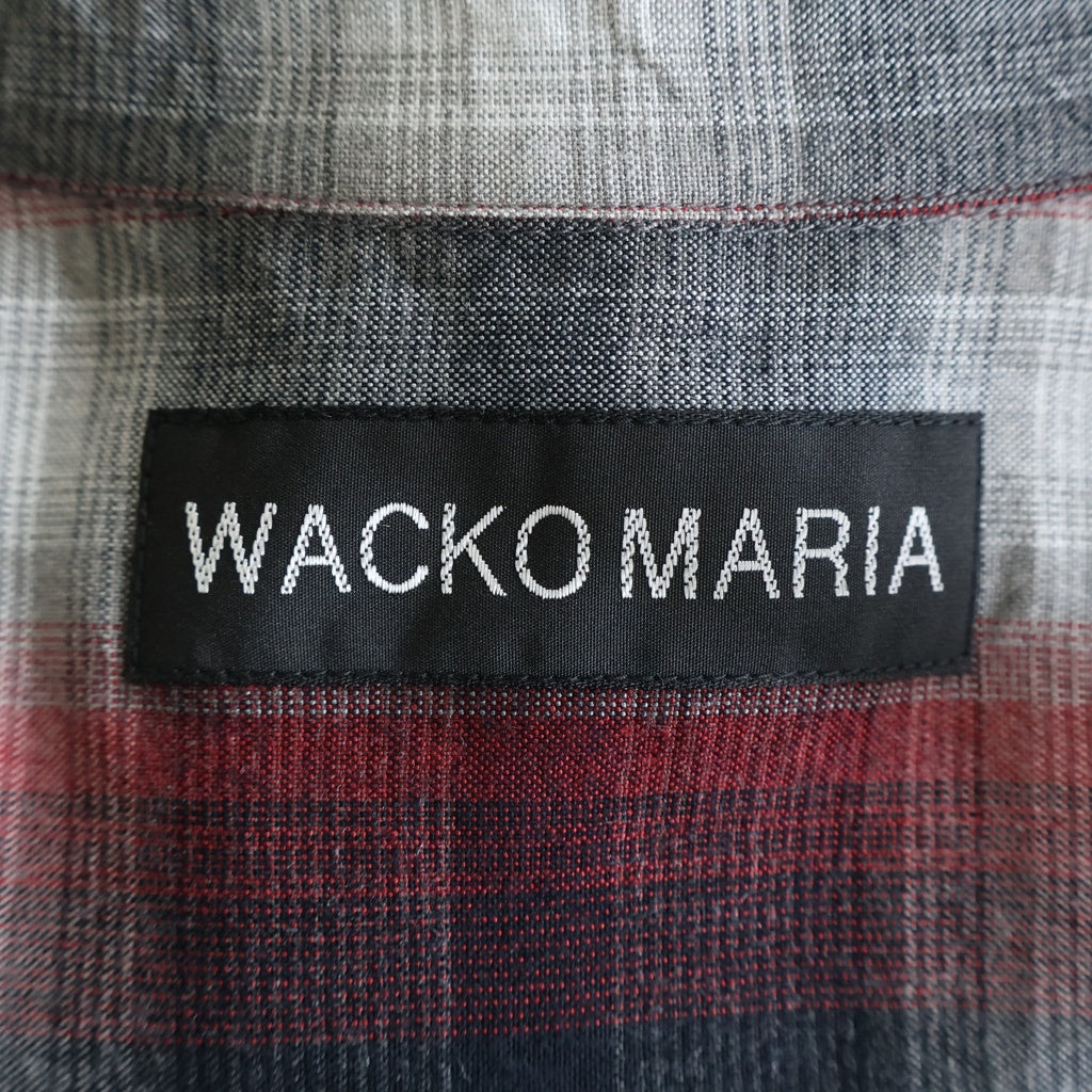 WACKO MARIA(ワコマリア) 25SS OMBRE CHECK OPEN COLLAR SHIRT オンブレ チェック 半袖オープンカラーシャツ ブラック/レッド 25SS-WMS-OC03