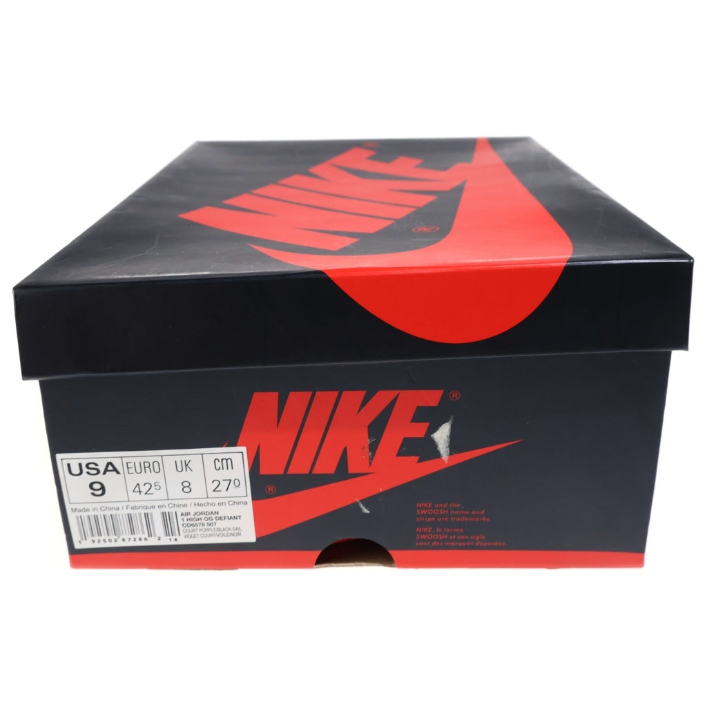 NIKE(ナイキ) AIR JORDAN 1 HIGH OG DEFIANT LA TO CHICAGO CD6578-507 エアジョーダン1 エルエートゥーシカゴ ハイカットスニーカー ホワイト/レッド US9/27.0cm