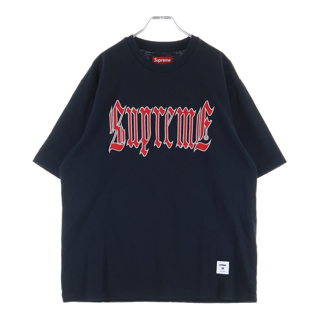SUPREME(シュプリーム) 24SS Old English S/S TOP フロントロゴ刺繍 半袖Tシャツカットソー ブラック