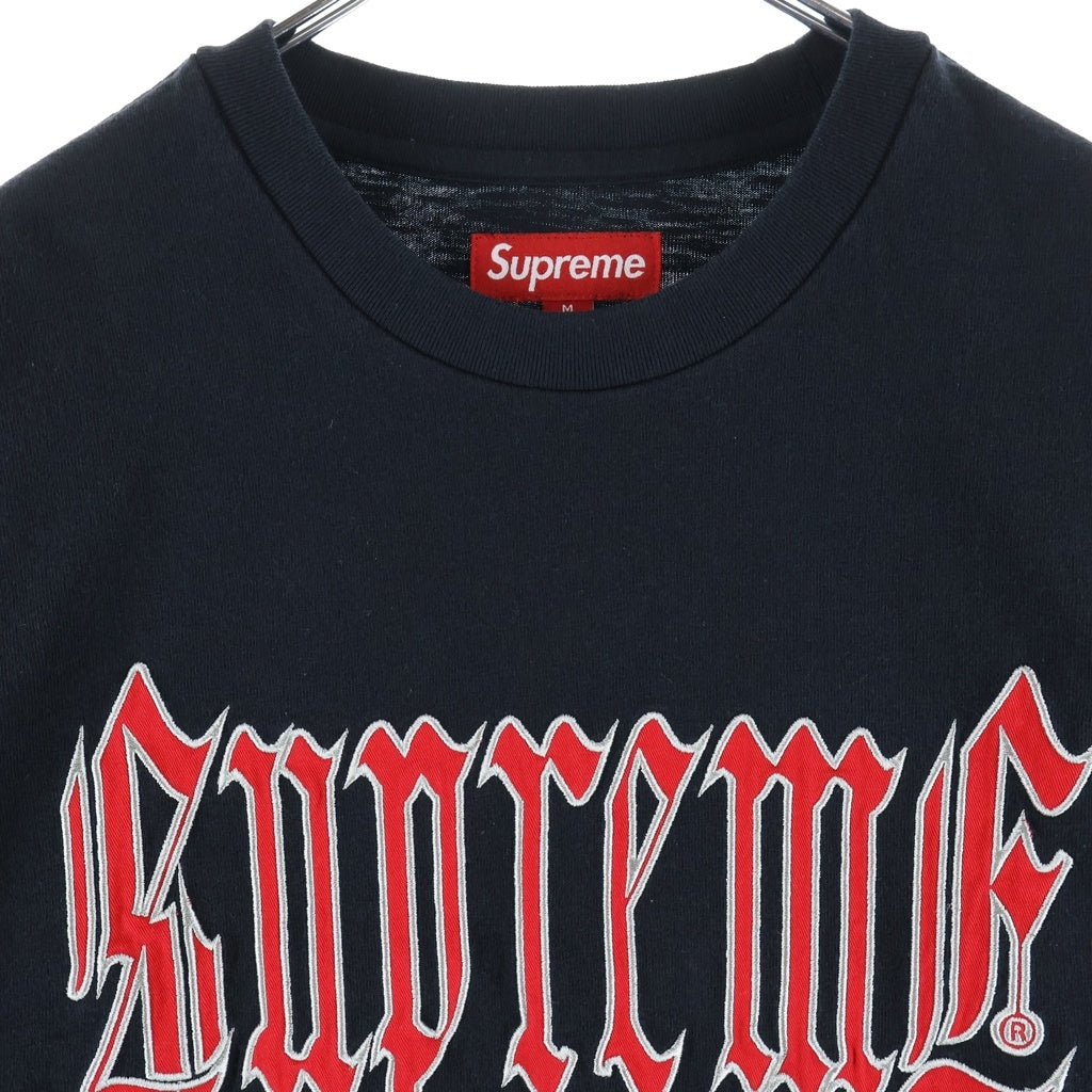 SUPREME(シュプリーム) 24SS Old English S/S TOP フロントロゴ刺繍 半袖Tシャツカットソー ブラック