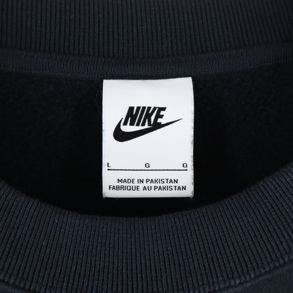 STUSSY(ステューシー) ×NIKE Fleece Crew ナイキ フリース フロントロゴ刺繍 トレーナー ブラック