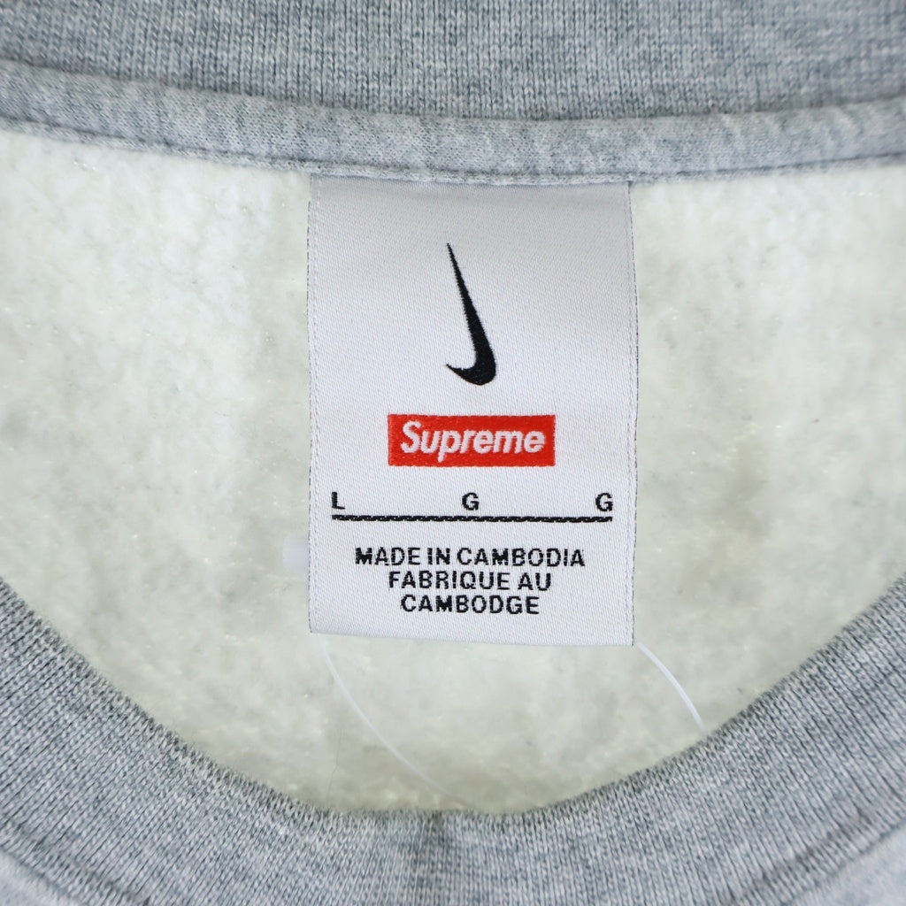 SUPREME(シュプリーム) 22SS×NIKE Arc Crewneck アーチ クルーネック スウェット 両面ロゴ刺繍 グレー DM1776-050