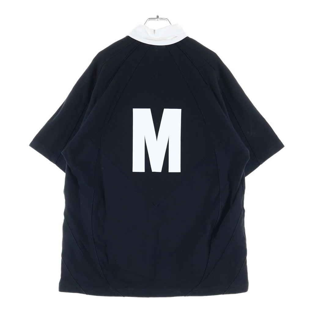 SUPREME(シュプリーム) 24SS S/S Rugby ショートスリーブ ラグビーシャツ フロントロゴ刺繍 半袖ラガーシャツ ブラック