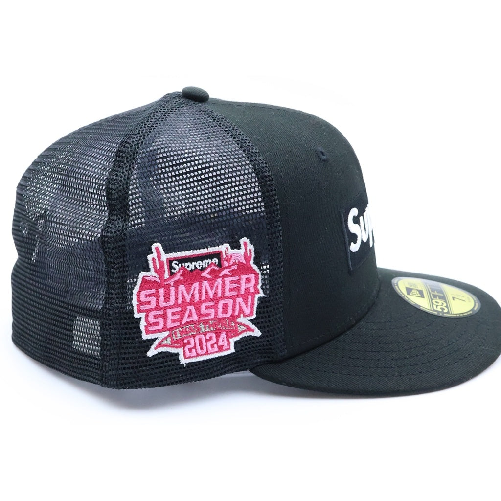 SUPREME(シュプリーム) 24SS×New Era Box Logo Mesh Back ボックス ロゴ刺繍 メッシュ キャップ 帽子 ブラック 7 1/2