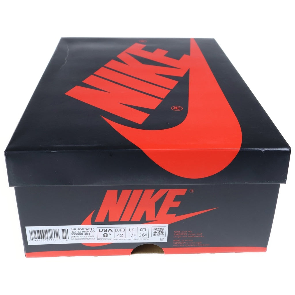 NIKE(ナイキ) AIR JORDAN 1 RETRO HIGH OG エアジョーダン1 レトロ ハイカットスニーカー ブラック/ブルー US8.5/26.5cm 555088-404