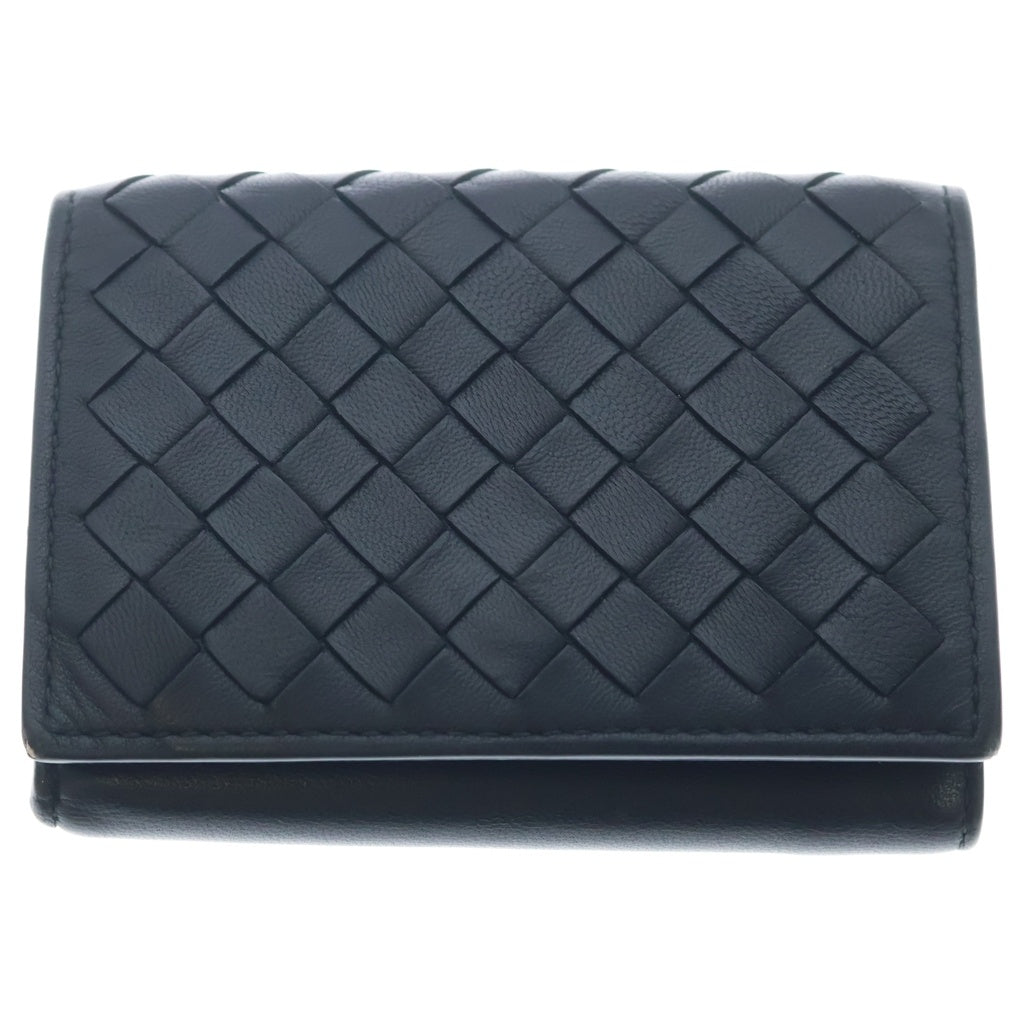 BOTTEGA VENETA(ボッテガヴェネタ) イントレチャート レザー 三つ折り財布 コンパクトウォレット ブラック 515385