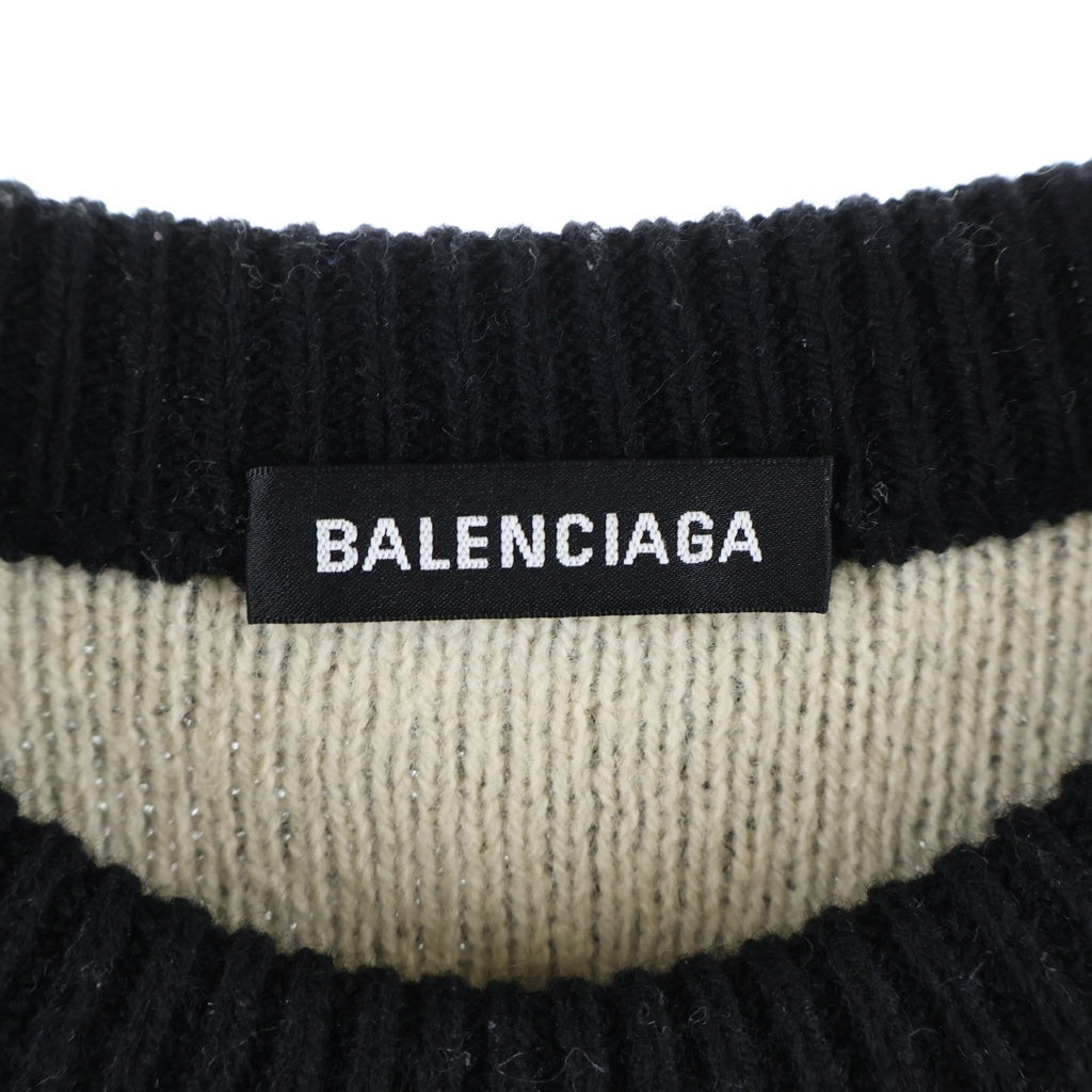 BALENCIAGA(バレンシアガ) ALLOVER LOGO SWEATER オールオーバー ロゴ 総柄 クルーネック ニット ブラック 555481T1471