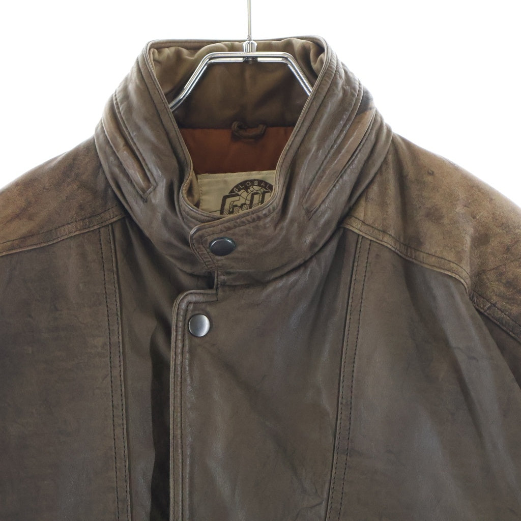 NO BRAND(ノーブランド) VINTAGE GLOBAL IDENTITY グローバル アイデンティティ G-3 レザー ミリタリー フライトジャケット ブラウン